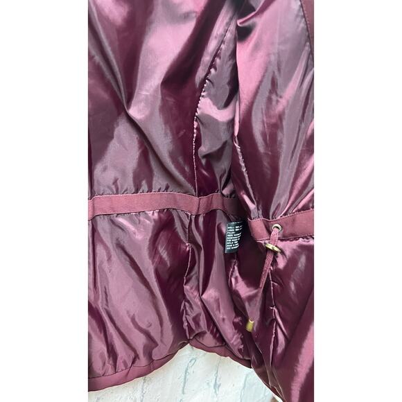 Vintage AK Anne Klein Maroon Fur Collar Coat Womens Size M - Picture 6 of 13